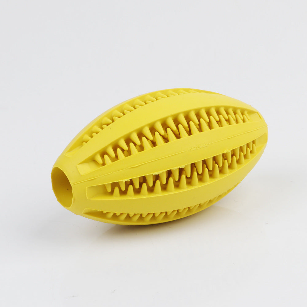 Durable Rubber Pet Toy – Chew Toy, Teeth-Cleaning, and Rubber Rugby Ball for Dogs