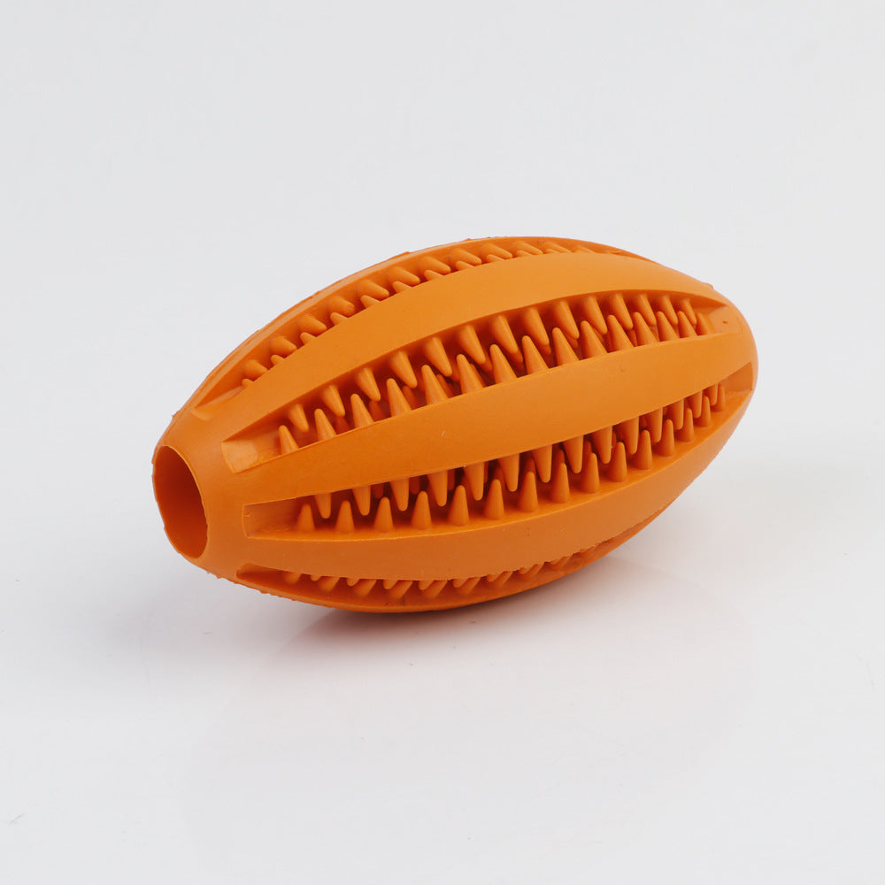 Durable Rubber Pet Toy – Chew Toy, Teeth-Cleaning, and Rubber Rugby Ball for Dogs