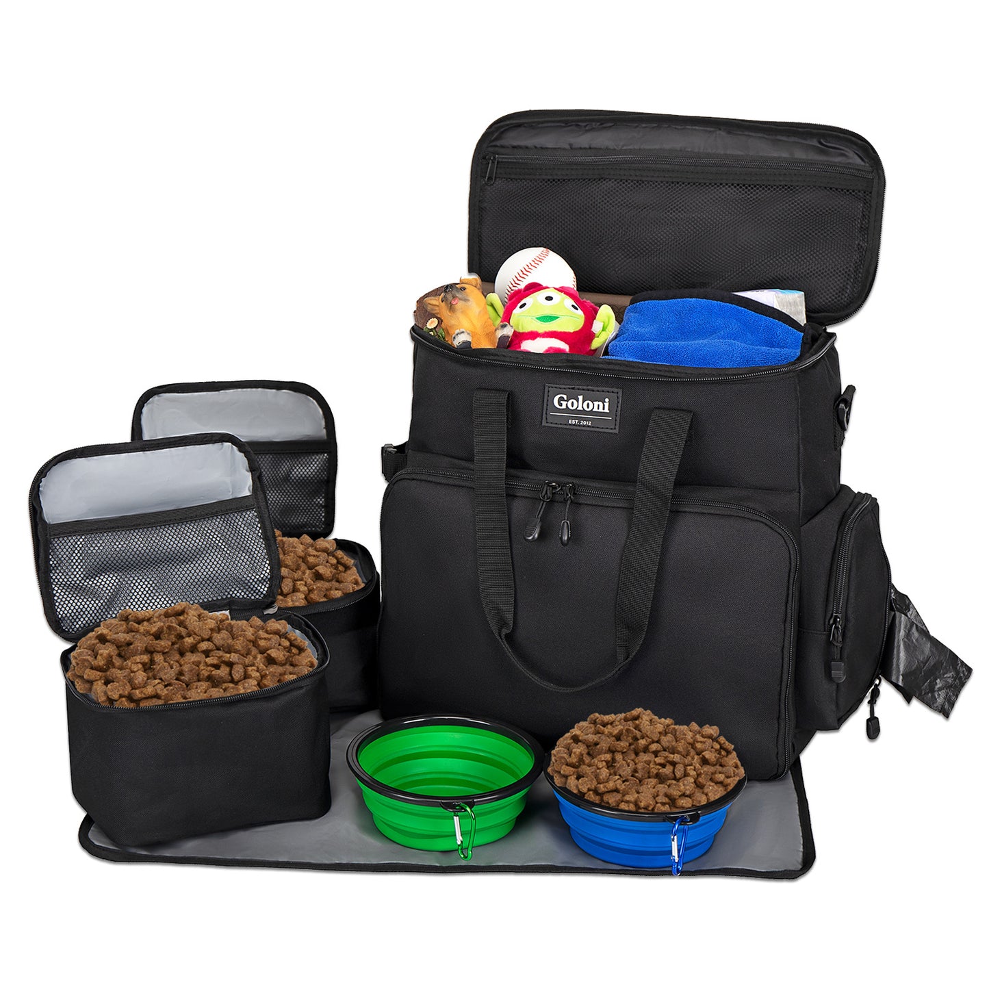 Pet Weekend Bag – Travel Organizer for Toys, Bowls & Leads tote