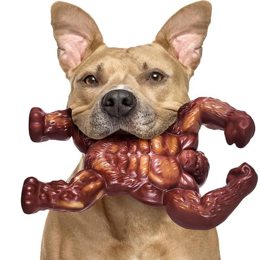 gorilla shape dog chew toy durable  nylon beef-flavored toy