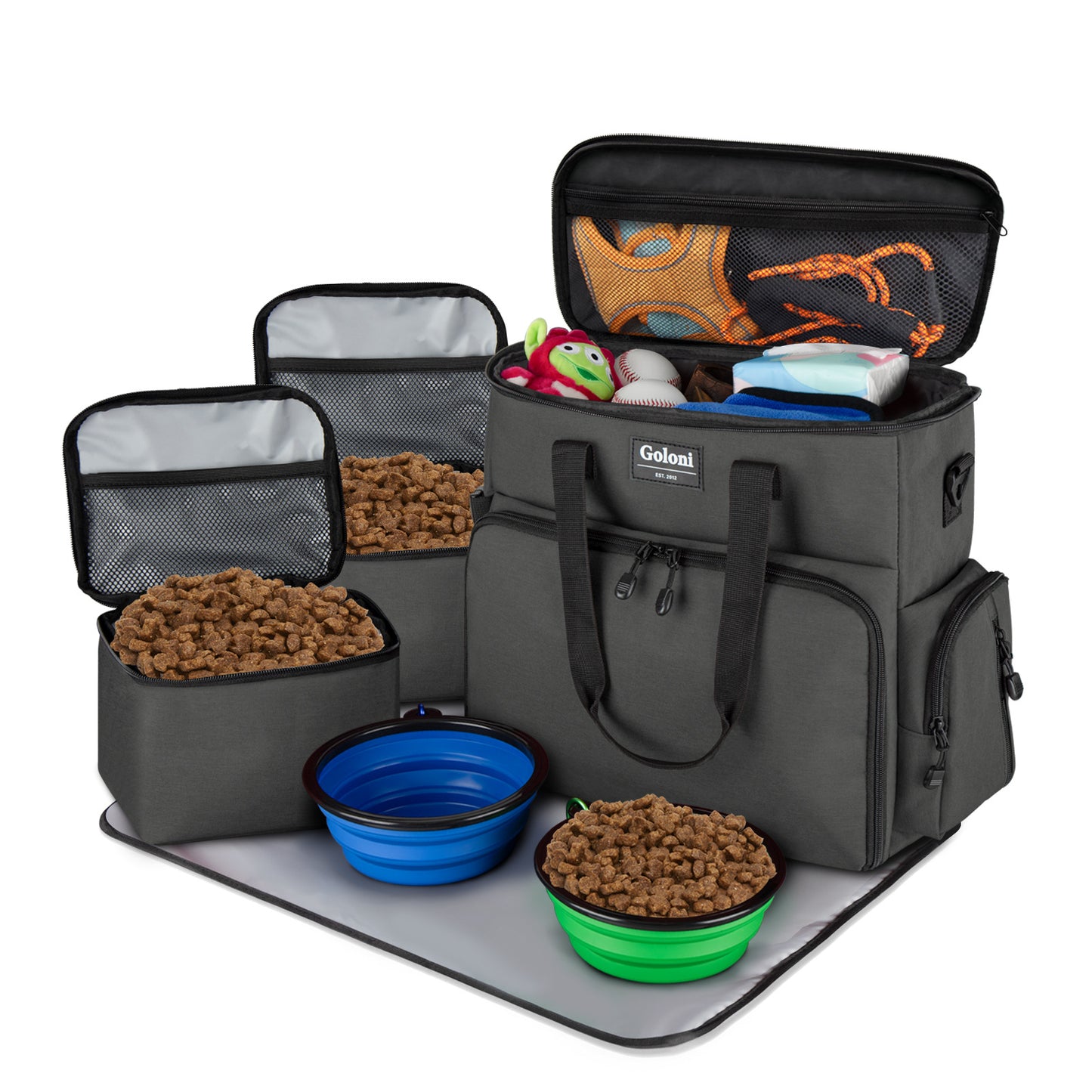 Pet Weekend Bag – Travel Organizer for Toys, Bowls & Leads tote